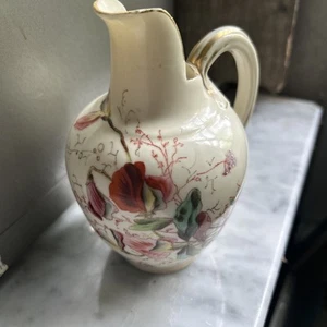 "Antigua jarra de porcelana Roschutz 5x3"" Ewer con jarrón alemán pintado a mano" - Imagen 1 de 7