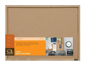 Quartet 35-380342Q Oak Finish Frame Cork Bulletin Board 17 x 23 in. - Picture 1 of 1