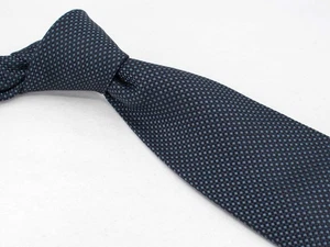 Hugo Boss Seidenkrawatte Schwarz Anthrazit Micro Karos Herren Luxus Krawatte Italy - Bild 1 von 5