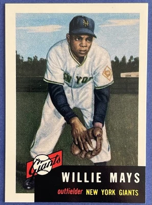 Willie Mays #244 1991 Topps Archives 1953 New York Giants Baseball Card NM-MT - Image 1 of 2