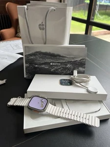 Apple Watch Ultra 2 GPS CELLULAR 49mm Titanium Case White Ocean Band - Zdjęcie 1 z 13