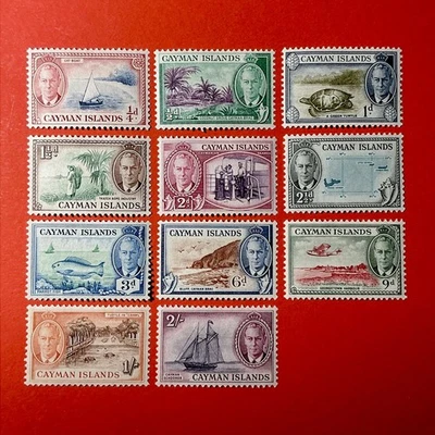 Cayman Islands Stamps, 1950 K George VI Def. Set Up To 2s. SG# 135-45. MVLH - Image 1 of 3