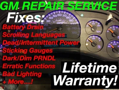 REPAIR SERVICE 2003-06 GM GMC SIERRA 2500HD Gauge Cluster Speedometer Dash +LED - Image 1 of 4