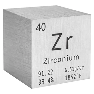 Cubo de densidad de metal circonio 25,4 mm 1 pulgada 99,4 % para colección de elementos + caja - Imagen 1 de 6