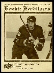 2009-10 Upper Deck Rookie Headliners Christian Hanson Toronto Maple Leafs #RH18