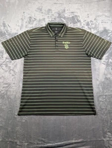 Polo de golf Nike Sobe logotipo verde gris a rayas talla 2XL desteñido al sol - Imagen 1 de 8