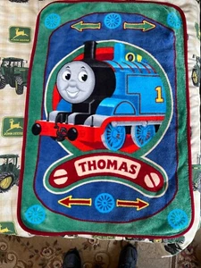 Thomas The Train Engine Small Fleece Baby Blanket Throw Soft Plush 42 x 28 EUC - Picture 1 of 6