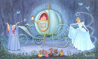 Cinderella Disney Fine Art Michelle St. Laurent Signed Lt Ed 95 Fit For A Ball • 495€