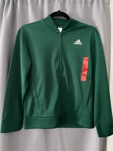 NEW Adidas Boy's Green Bomber Jacket Size M 10-12 (B60229) - Picture 1 of 4