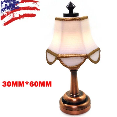1/12 Scale For Dollhouse Miniature Table Lamp LED Light Lamp Battery-Use Decor - Image 1 of 4