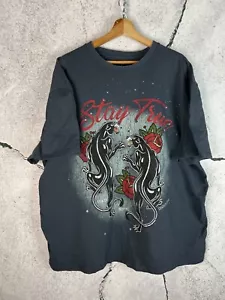 Tiger Print like Drip Affliction style T Shirt Tiger Long Sleeve 2XL/3XL - Picture 1 of 5