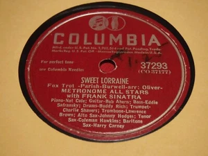 Metronome All Stars Sinatra Christy Cole 78 RPM Columbia 37293 Lorraine Nat June - Imagen 1 de 5
