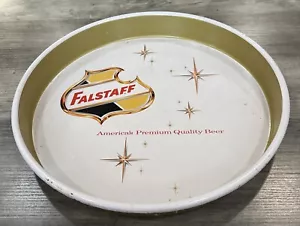 Vintage Falstaff Bier Serviertablett frühes Schild Logo rund Metall St. Louis Mo - Bild 1 von 5