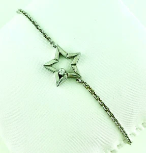 Bracciale oro 750 stella con diamante naturale stellina minimal bianco e giallo - Picture 1 of 6