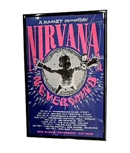 Poster tour Nirvana Nevermind Australia, incorniciato - Foto 1 di 2