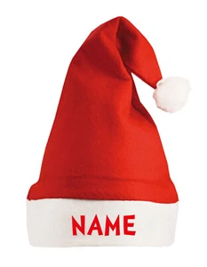 Mütze Weihnachten Geschenk Nikolaus XMas Weihnachtsmann Santa Advent Druck NAME - Bild 1 von 1