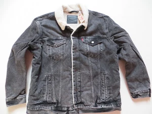Levi's Jacke Winter Jeansjacke Gr XXL Grau-Schwarz Warm Teddy Fell gefüttert NEU - Bild 1 von 3