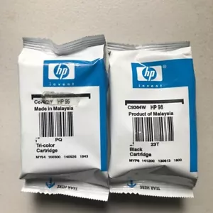 HP 98 czarne i 95 trójkolorowych wkładów atramentowych, oryginalna, plastikowa torba jest zapieczętowana, oszczędność - Zdjęcie 1 z 1