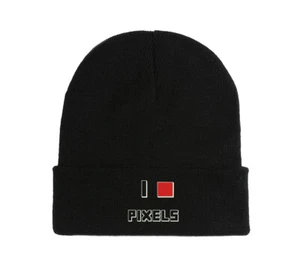 I Love Pixels Embroidered Beanie Hat Winter Autumn Cap Comfortable Wear - Picture 1 of 3