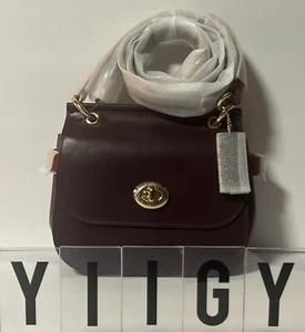 🐼💦Coach F79992 🐼💦 Jace Dark Fuchsia Leather Crossbody Bag Handbag 🐼 GB14 - Picture 1 of 9