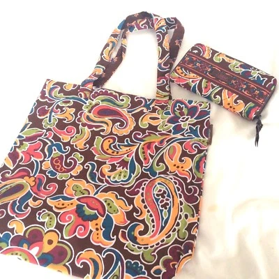 CARTERA Y TOTE Longaberger Celebration Paisley Multicolor Hermanas NUEVO Foto 1 de 4