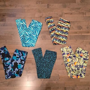LuLaRoe Leggings Paket - 5er Pack Lot - Tall & Curvy TC Blue Ice Turquoise Soft! - Bild 1 von 15