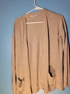 Loft Womans Beige Button Up Cardigan With Pockets Size M - Picture 1 of 8
