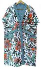 Indian cotton Butterfly Print Winter wear White Quilted gypsy mid-length Jacket