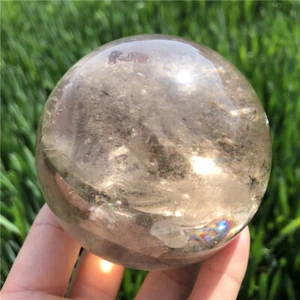 1.51LB Natural Smokey Quartz sphere quartz Crystal Ball Reiki gift XQ2672-05-A - Picture 1 of 24