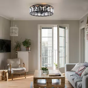 Industrial Semi Flush Mount Farmhouse Ceiling Light Metal Cage Ceiling Light - Picture 1 of 9