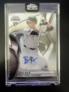 2025 Topps Chrome Black Ben Rice Auto /199 RC Yankees Rookie Chase - Picture 1 of 3
