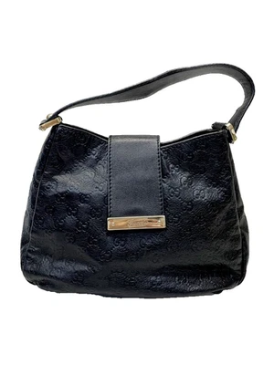 GUCCI GG Guccissima One Shoulder Bag Black Leather 211934-467891 Used - Image 1 of 4