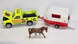 Majorette Movers Toyota Pickup Hilux Western Truck & Horse Trailer France - Picture 1 of 14