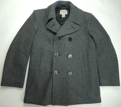 Small Reg LL Bean Pea Coat Men’s Gray Sterlingwear Of Boston Anchor Collection  - Image 1 of 4