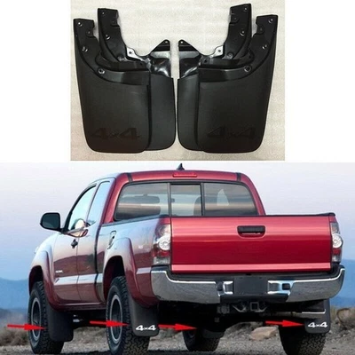 Protector contra salpicaduras guardabarros delantero y trasero 4 piezas lateral derecho y derecho para Toyota Tacoma 2005-2015 Foto 1 de 4