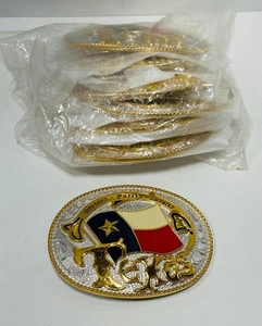 6 Texas State Belt Buckle Flag Cowboy Rodeo Western Star Hebillas Vaqueras - Picture 1 of 4