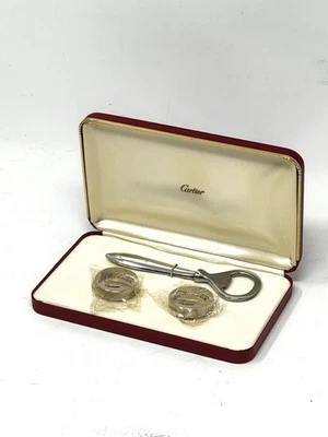 Abridor de botellas Cartier X Perrier Sterling con 2 tapas, en caja Foto 1 de 4