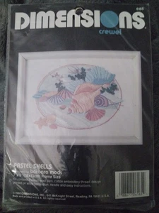 Dimensions Crewel Kit 6165 Pastel Shells by Barbara Mock 1990 Embroidery Wool - Bild 1 von 3