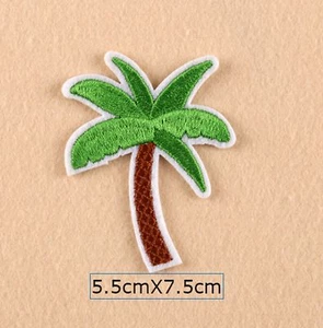 COCONUT PALM TREE EMBROIDERED FABRIC APPLIQUE SEW IT ON PATCH BADGE - Picture 1 of 2