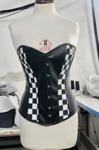 Corsé para mujer Overbust doble acero hueso hueso algodón y cuero sintético - Imagen 1 de 4