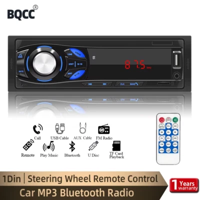 Autoradio 1 DIN Bluetooth Stereo FM Lettore MP3 USB/SD/AUX Ingresso Dash musica - Immagine 1 di 4