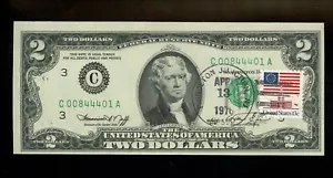 $2.00 US Note Bill FRN First Day Issue 4/13/1976 #1622 Princeton Junction NJ CDS - Picture 1 of 2