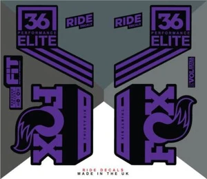 Calcomanías/pegatinas para horquilla Fox 36 Performance Elite 2018 - púrpura - con licencia de Fox - Imagen 1 de 1