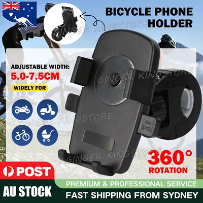 360° Motorcycle Bicycle Bike Handlebar Mount Holder Stand For Mobile Phone - image 1 of 4