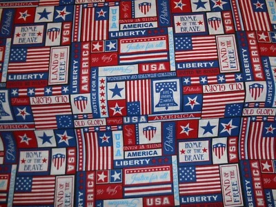 PATRIOTIC AMERICANA JUSTICIA PARA TODOS, LIBERTY 100% tela de algodón, por yarda Foto 1 de 2