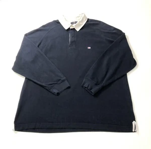 Sudadera de algodón con cuello azul marino Blue Harbour M&S para hombre XL 44-46 pulgadas pecho - Imagen 1 de 8