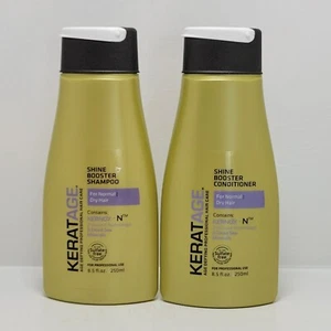 Keratage Shine Booster Shampoo e Balsamo 8,5 oz DUO | Nuovo | Spedizione gratuita - Foto 1 di 1