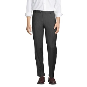 Pantaloni abito da uomo land's end frontali piatti in lana vestibilità tradizionale 65621 (AL) - Foto 1 di 6