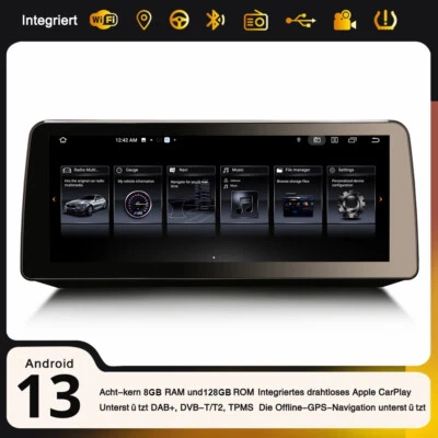 12,3" IPS Android 14 BMW 5er E60 E61 CCC DAB+ Autoradio Wireless CarPlay Navi BT - Bild 1 von 4