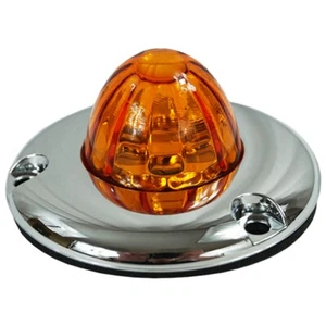 Legendaria luz de sandía de 1-1/2 pulgadas con bisel plano-LED ámbar/lente de vidrio ámbar - Imagen 1 de 4